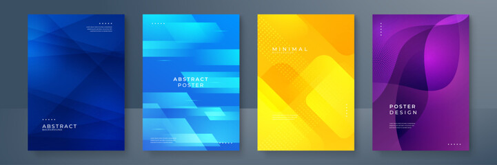 Minimal covers design. Shape colorful design. Future geometric patterns.