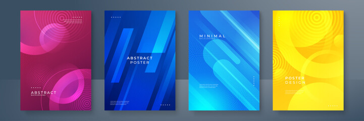 Minimal covers design. Shape colorful design. Future geometric patterns.
