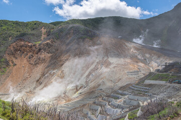 Owakudani volcanic valley, Hakone Hot Springs in Hakone, Kanagawa prefecture, Japan