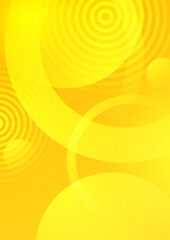 Yellow annual report brochure flyer design template with circles style. vector illustration, Use for Leaflet cover presentation abstract flat background, layout in A4 size