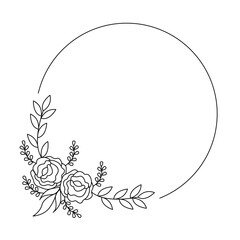 Wedding ornament of floral frame decoration