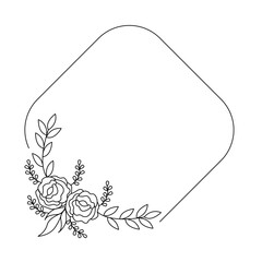 Wedding ornament of floral frame decoration