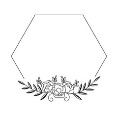 Wedding ornament of floral frame decoration