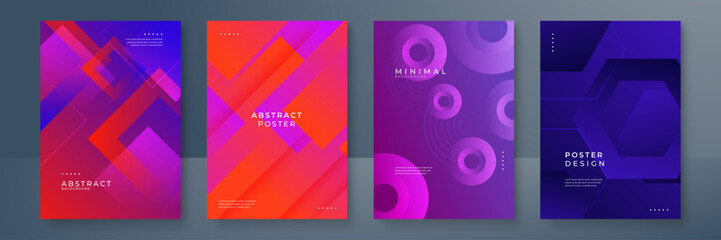 Minimal covers design. Colorful halftone gradients. Background abstract patterns. Vector template brochures, flyers, presentations, leaflet, magazine a4 size