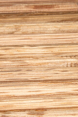 close up row of oak dowel pins on oak  background, dowel pins used to join two pieces of wood, joint, joinery