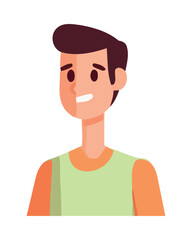 Smiling boy in cheerful illustration