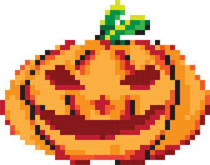 Fototapeta premium cute halloween cartoon pixel art style, 8 bit graphic isolated png 