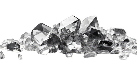 Crystal isolated on transparent background. Rock quartz crystal stone - obrazy, fototapety, plakaty