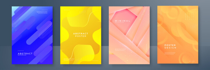 Minimal geometric background. elements with fluid gradient. Dynamic shapes composition.