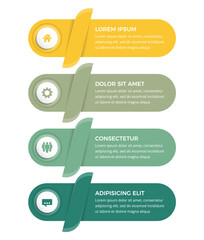 Business infographic design template with four vertical options or steps, process, workflow template, vector eps10 illustration