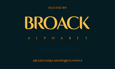 Broack premium luxury elegant alphabet letters and numbers. Elegant wedding typography classic serif font decorative vintage retro. Creative vector illustration © fourmonths
