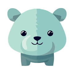 Obraz na płótnie Canvas Cheerful bear mascot standing on blue background