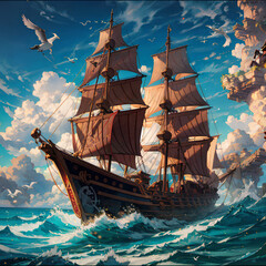 ship in the sea