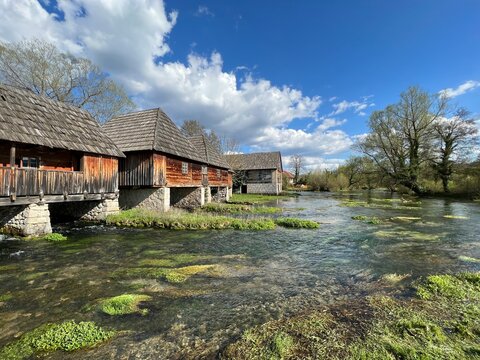 The mills at the sources of the Gacka river or the mill at the Majer's spring - the mill at the Majer's spring, Croatia (Mlinice na izvorima rijeke Gacke ili mlinovi na Majerovom vrilu - Hrvatska)