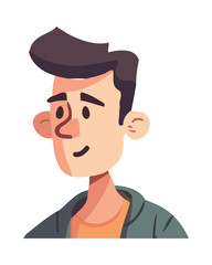 One cheerful man smiling, isolated, success symbol