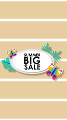 Fototapeta premium Summer sale social media story. Vertical template post for reel promotion content.