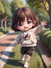 little girl in a park