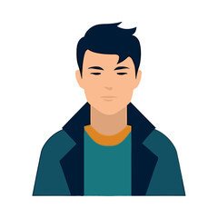 Handsome man in blue suit smiling confidently