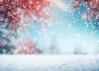 Fototapeta na wymiar Winter background with snowflakes and bokeh. Christmas background.