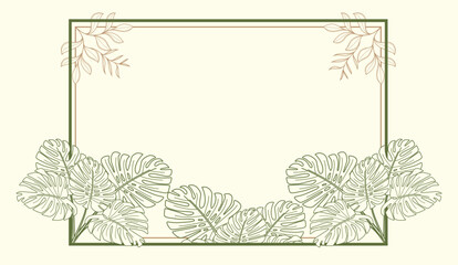 decorative plant frame writing name invitation couple name document name
