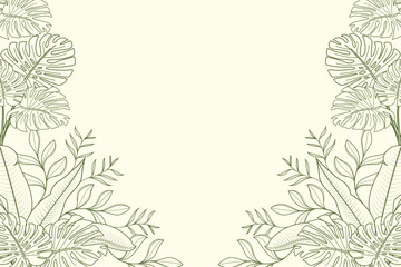 natural leaf background vector thin line natural soft colors