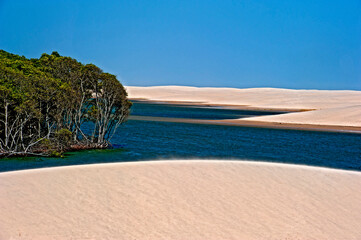 Lagoa e dunas no Delta do Parnaiba. Piaui.