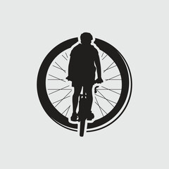 Mountain bike logo emblem vector image.downhill logo  backfround vector.