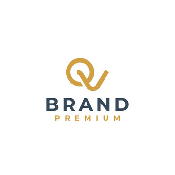monogram qv letter logo design