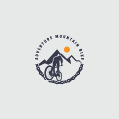 Fototapeta na wymiar Mountain bike logo emblem vector image.downhill logo backfround vector.