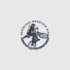 Fototapeta na wymiar Mountain bike logo emblem vector image.downhill logo backfround vector.