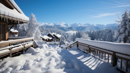 winter landscape with a house