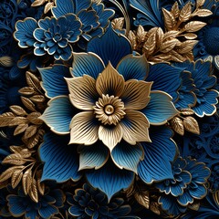 Fototapeta na wymiar 3D Intricate Flower Sublimation Tile Seamless