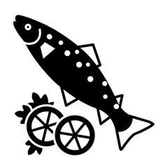 Trout glyph icon vector image.