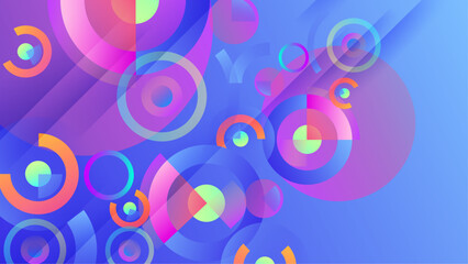 vector flat design geometric shapes background in colorful gradient style