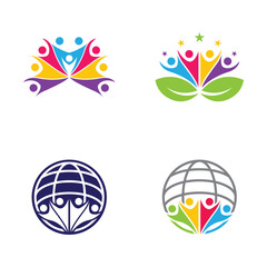 Teamwork logo template icon set