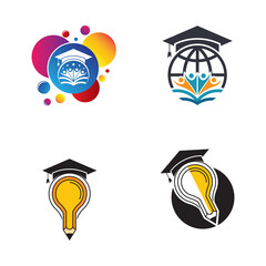 Education logo template vector icon set