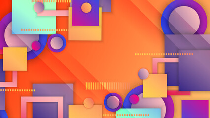 vector flat design geometric shapes background in colorful gradient style