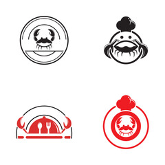 Obraz premium Crab logo template vector icon set