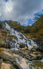 Fototapeta na wymiar A gorgeous waterfall captured in long exposure, Thailand.
