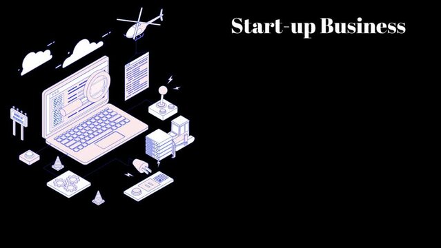 animation of a start up business system