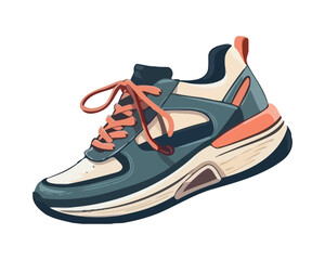 Modern vector sports shoes, fashion and activity