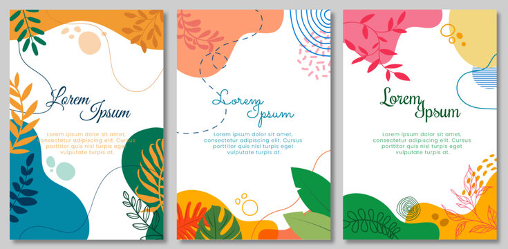 Floral abstract universal art templates, Suitable for birthday, wedding, thanksgiving and party invitation, poster, banner, email header, post in social networks, advertising