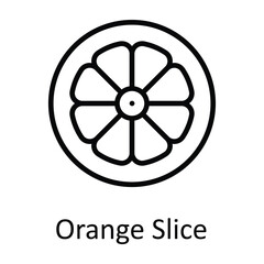 Orange Slice Vector outline Icon Design illustration. Food and Drinks Symbol on White background EPS 10 File 