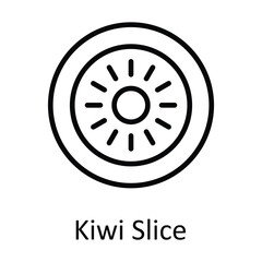 Kiwi Slice Vector outline Icon Design illustration. Food and Drinks Symbol on White background EPS 10 File 