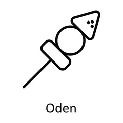 Oden Vector outline Icon Design illustration. Food and Drinks Symbol on White background EPS 10 File 
