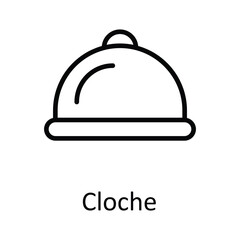 Obraz premium Cloche Vector outline Icon Design illustration. Food and Drinks Symbol on White background EPS 10 File 