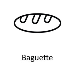 Baguette Vector outline Icon Design illustration. Food and Drinks Symbol on White background EPS 10 File 