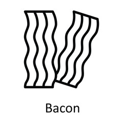 Bacon Vector outline Icon Design illustration. Food and Drinks Symbol on White background EPS 10 File 