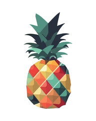 Fresh pineapple, ripe and juicy, abstract style