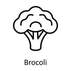 Brocoli Vector outline Icon Design illustration. Food and Drinks Symbol on White background EPS 10 File 